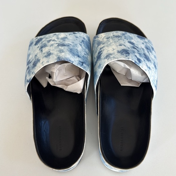 Simone Miller Blue white Tie Dye Cloudy Platform Sandal Bubble Slides Size 38/8 - Picture 5 of 16